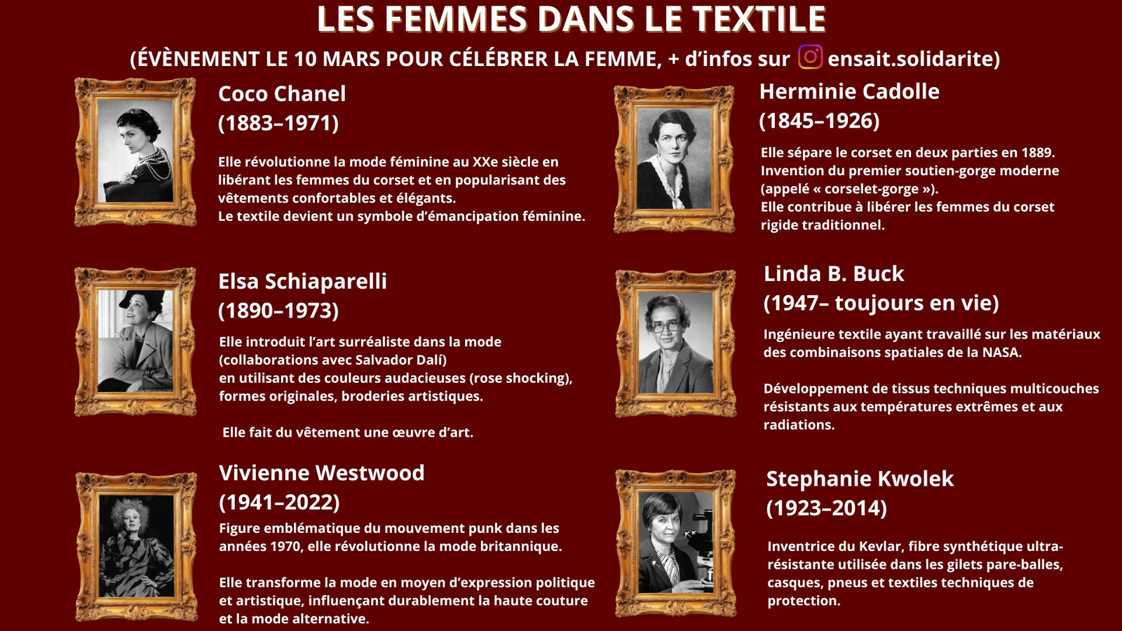 Un grand merci à Ensait-solidarité, un de nos fabuleux clubs étudiants, pour ce visuel très inspirant en ce 8 mars – Journée internationale des droits des femmes !