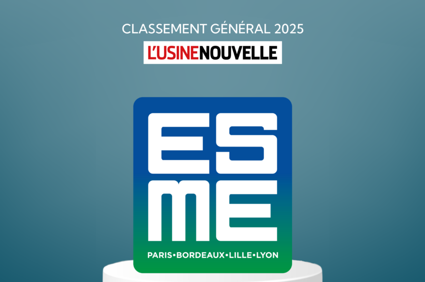 L’ESME dans le top 3 du classement L’Usine Nouvelle 2025 des meilleures écoles d’ingé post bac généralistes !