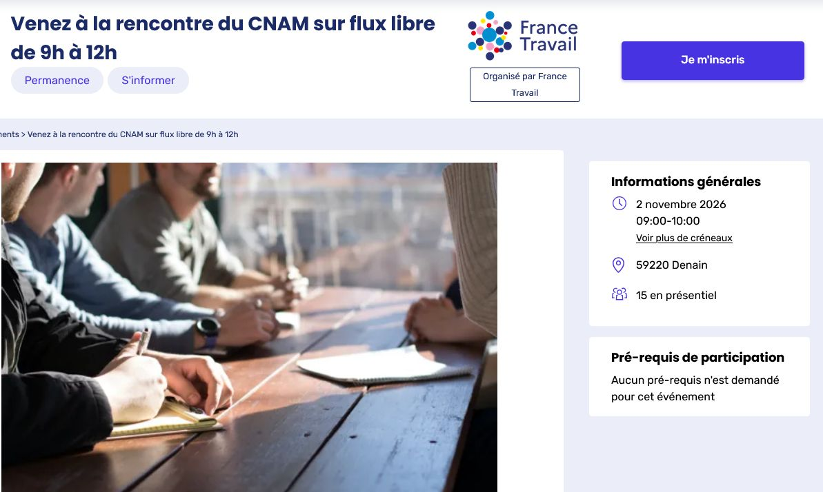 Vous êtes demandeur d’emploi dans le Valenciennois et vous souhaitez vous informer sur les possibilités de formations au Cnam, en alternance et Hors Temps de Travail, en présentiel ou à distance…